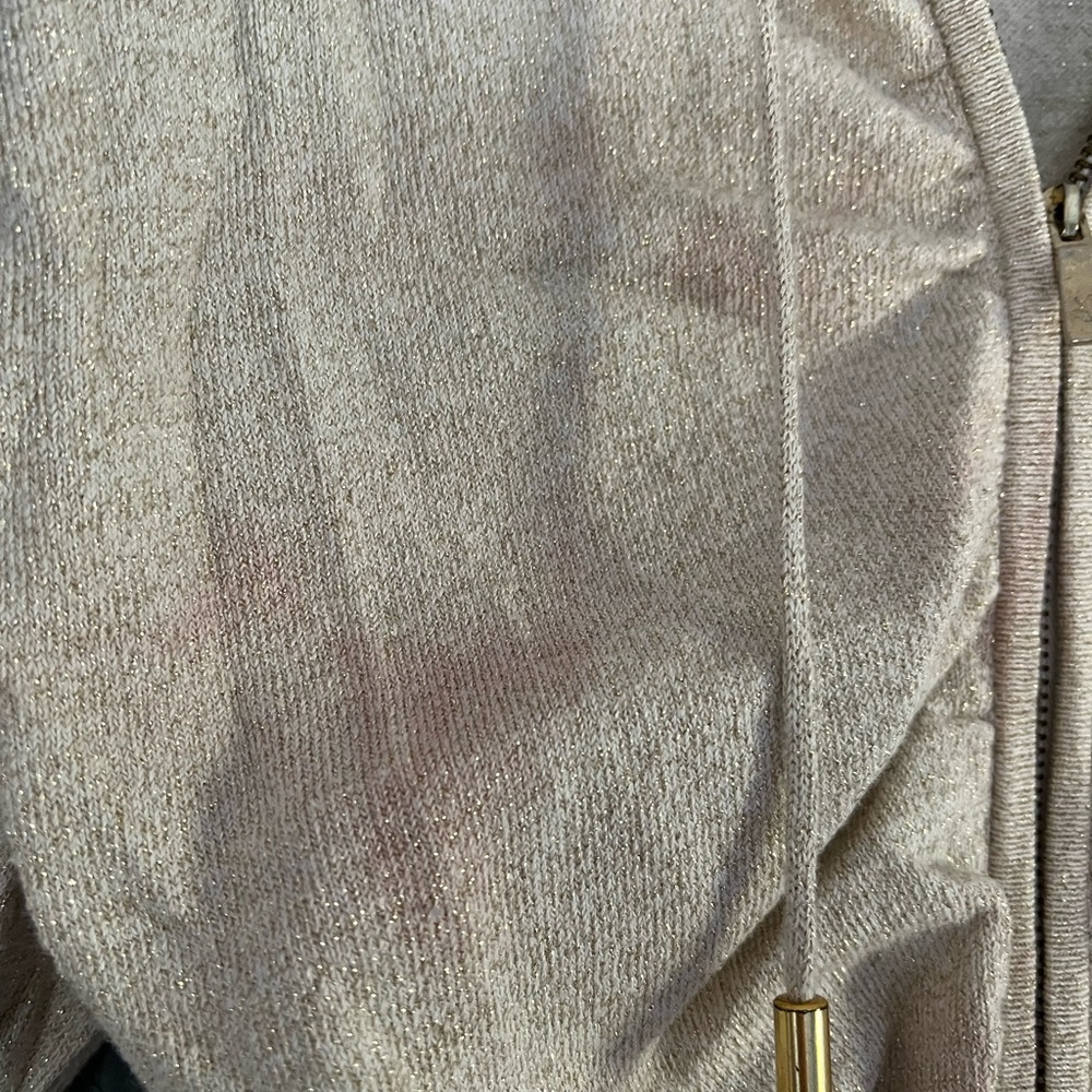 Express Gold Ruched Zip Up Top - Picture 5 of 6